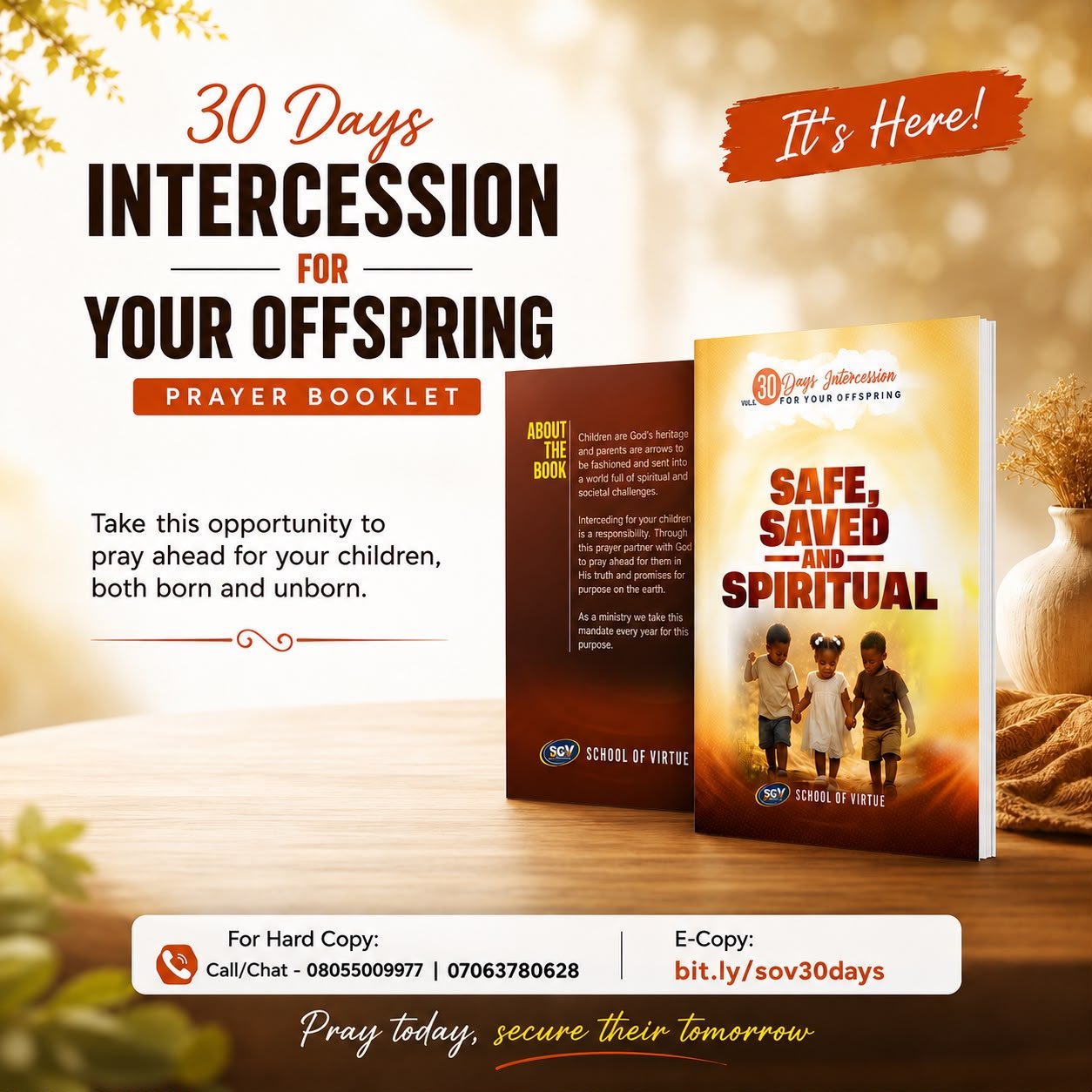 30 Days Intercession For Your Offspring 2026 prayer booklet — Safe, Saved and Spiritual